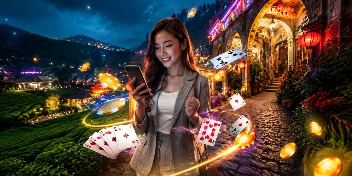 Pemain Malaysia menikmati permainan rummy dalam talian dengan gaya hidup tempatan yang santai